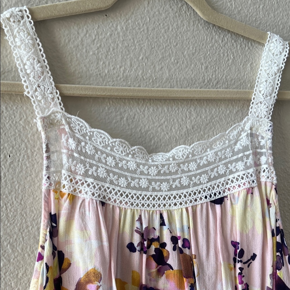 Torrid Multicolor Floral Camisole with Lace Trim - Picture 2 of 8